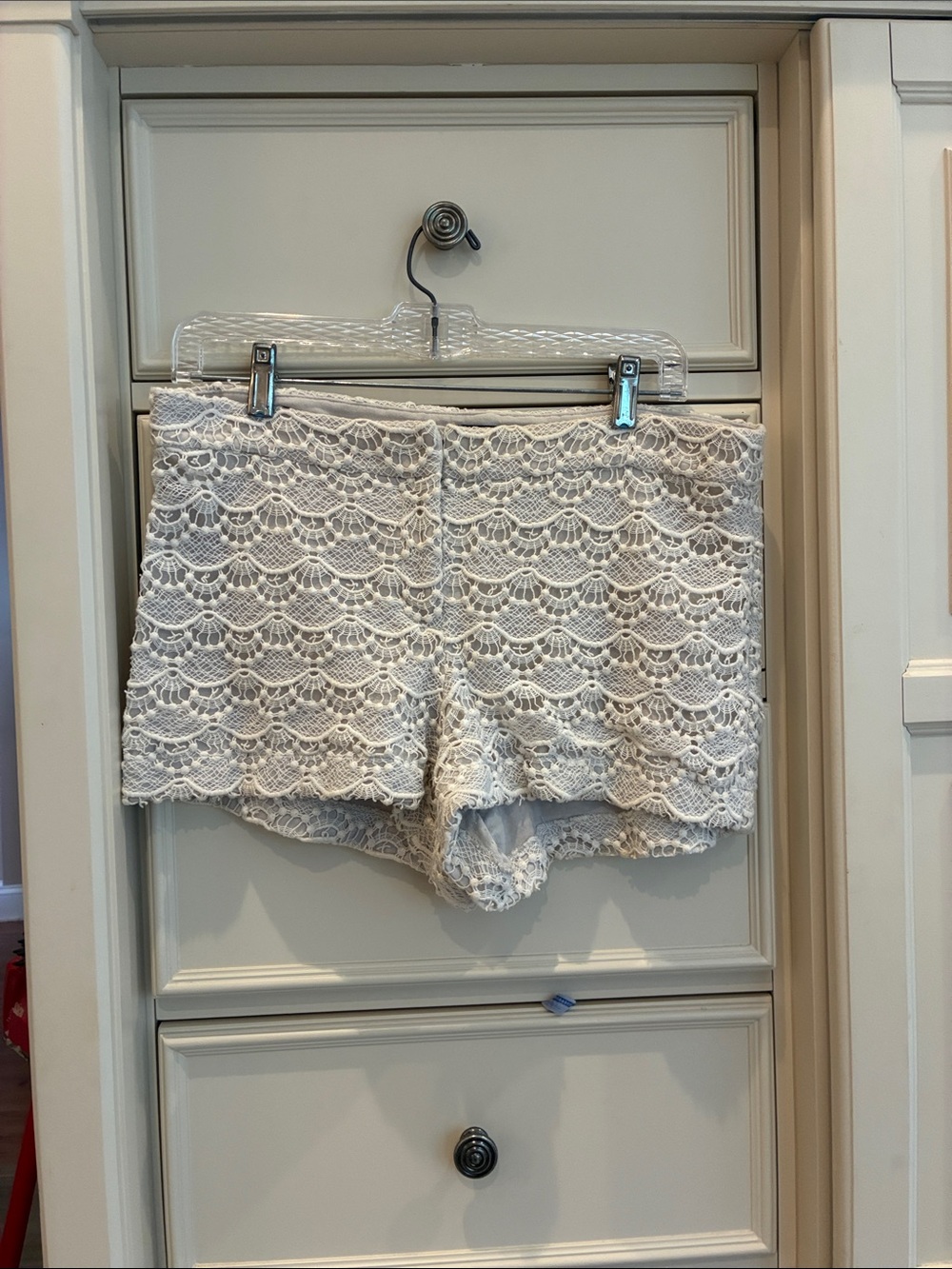 Express Cream Crochet Shorts